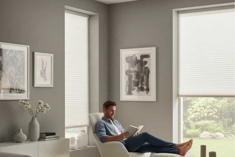 Picture of someone enjoying their Cellular Shades