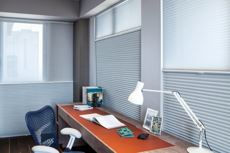 Graber cellular shades with a top-down bottom-up lift on a Edmond window