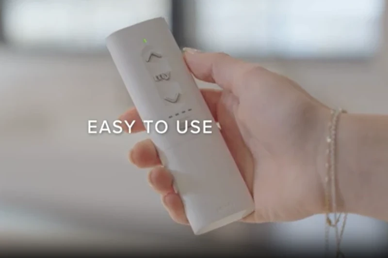Graber motorized window treatments operated via remote control in a smart home setup